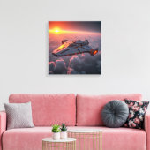 Canvas Print (Sunset UFO) キャンバスプリント (インサイチュ (リビング))