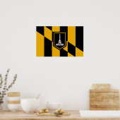 Canvas Print with Flag of Baltimore, USA ポスター (キッチン)