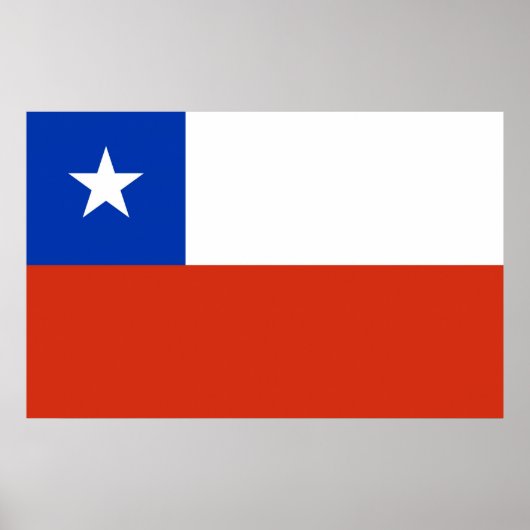 Canvas Print with Flag of Chile ポスター (正面)