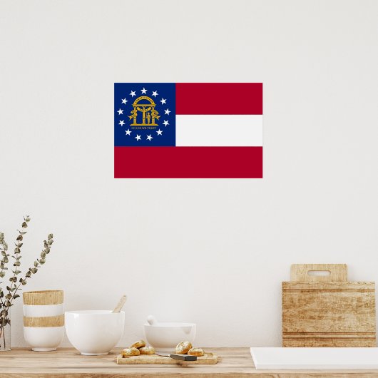 Canvas Print with Flag of Georgia，アメリカ ポスター (キッチン)