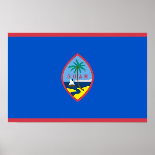 Canvas Print with Flag of Guam, USA ポスター (正面)