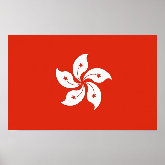 Canvas Print with Flag of Hong Kong,中国 ポスター (正面)