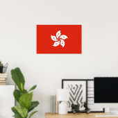 Canvas Print with Flag of Hong Kong,中国 ポスター (ホームオフィス)