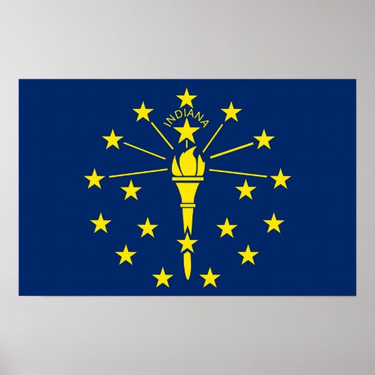 Canvas Print with Flag of Indiana, USA ポスター (正面)