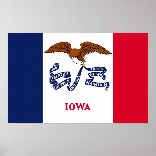 Canvas Print with Flag of Iowa, USA ポスター (正面)