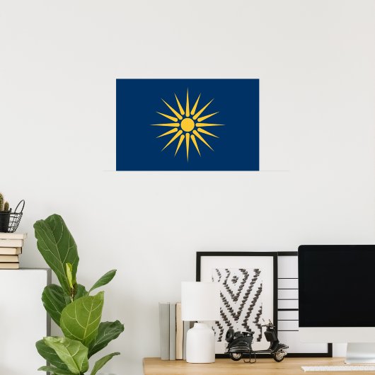 Canvas Print with Flag of Macedonia, Greece ポスター (ホームオフィス)