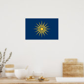 Canvas Print with Flag of Macedonia, Greece ポスター (キッチン)