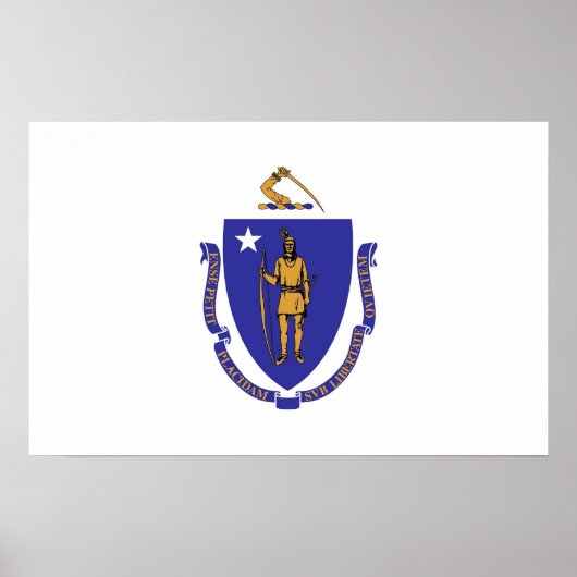 Canvas Print with Flag of Massachusetts,アメリカ ポスター (正面)