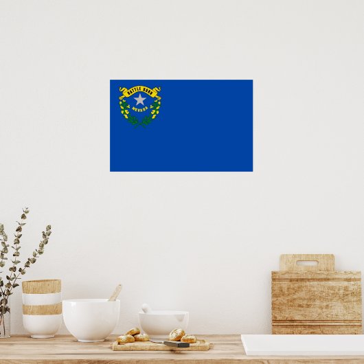 Canvas Print with Flag of Nevada, U.S.A. ポスター (キッチン)