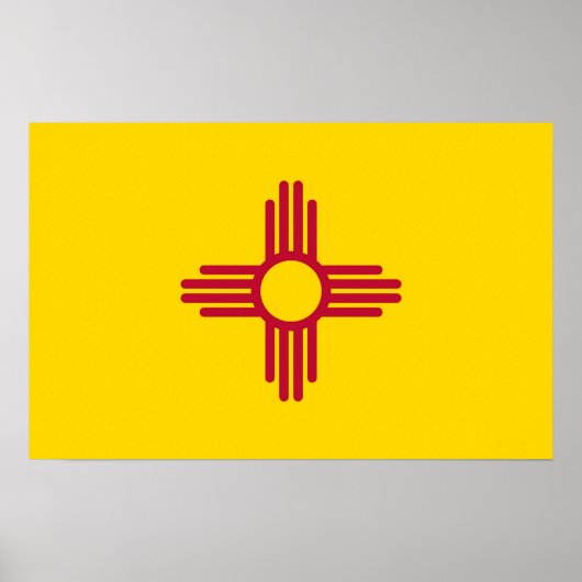 Canvas Print with Flag of New Mexico, USA ポスター (正面)