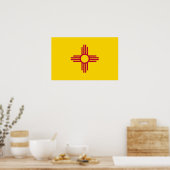Canvas Print with Flag of New Mexico, USA ポスター (キッチン)