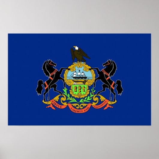 Canvas Print with Flag of Pennsylvania, USA ポスター (正面)