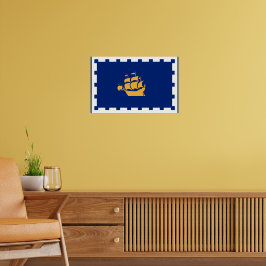 Canvas Print with Flag of Quebec City, Canada ポスター