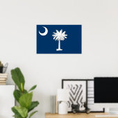 Canvas Print with Flag of South Carolina, USA ポスター (ホームオフィス)