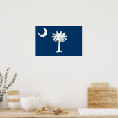 Canvas Print with Flag of South Carolina, USA ポスター (キッチン)