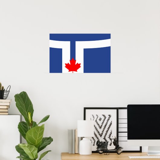 Canvas Print with Flag of Toronto, Canada ポスター (ホームオフィス)