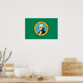 Canvas Print with Flag of Washington, USA ポスター (キッチン)