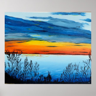 Canvas Print with Sunset ポスター