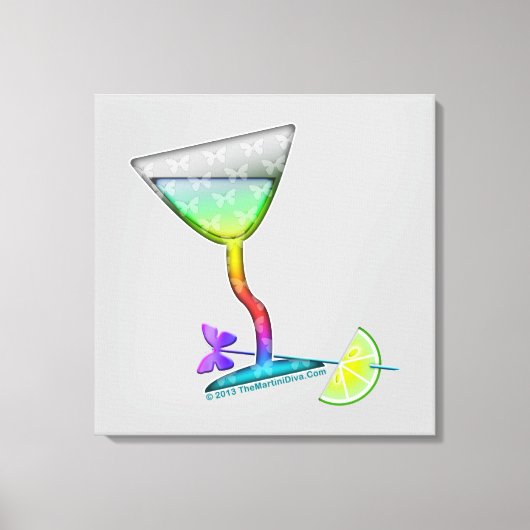 CANVAS PRINTS - バタフライ マティーニ アート キャンバスプリント (正面)