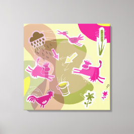 canvas roze koeien キャンバスプリント