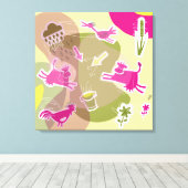 canvas roze koeien キャンバスプリント (インサイチュ (ウッドフロア))