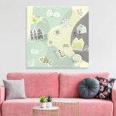 canvas stad grijstinten キャンバスプリント (インサイチュ (リビング))