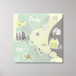 canvas stad grijstinten キャンバスプリント