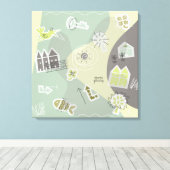 canvas stad grijstinten キャンバスプリント (インサイチュ (ウッドフロア))