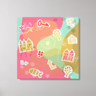 canvas stad roze キャンバスプリント