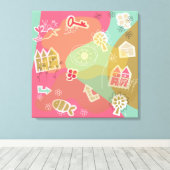 canvas stad roze キャンバスプリント (インサイチュ (ウッドフロア))