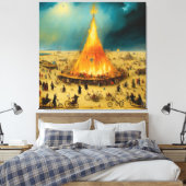 Canvas Visionary Storm at Burning Man キャンバスプリント (インサイチュ (寝室))