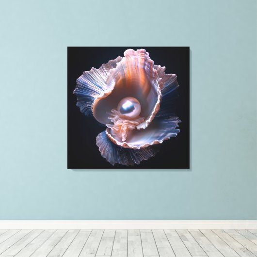 Canvas Wall Art with Shell and Pearl キャンバスプリント (インサイチュ (ウッドフロア))