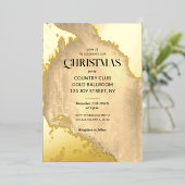 Cany Cane Christmas Holiday Gold Texture 箔招待状 (立ち正面)