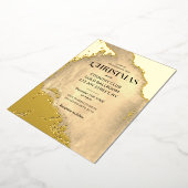 Cany Cane Christmas Holiday Gold Texture 箔招待状 (回転した状態)