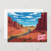 Canyon Desert River Valley Art Print ポストカード (正面/裏面)