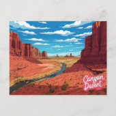 Canyon Desert River Valley Art Print ポストカード (正面)
