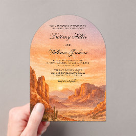 Canyon Mountain Desert Landscape Wedding  アクリル招待状