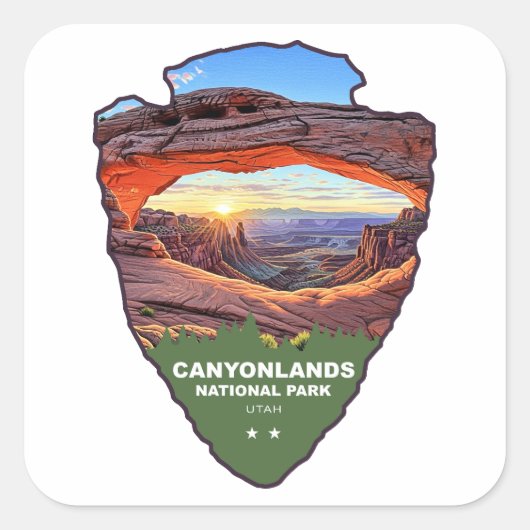 Canyonlands National Park Mesa Arch Arrowhead スクエアシール (正面)
