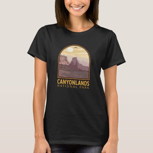 Canyonlands National Park Vintage Emblem Tシャツ (正面)