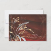 Caoba金ゴールドフローラThank You Anniversary Card 招待状 (正面)