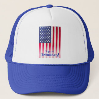 Cap – 民主主義をサポート!メッセージ – 垂直 キャップ