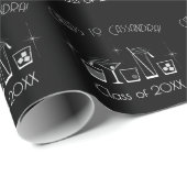 Cap and Cocktail Graduation Party Black ラッピングペーパー (ロールコーナー)