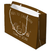 Cap and Cocktail Graduation Party Brown ラージペーパーバッグ (裏面アングル)