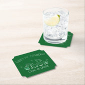Cap and Cocktail Graduation Party Dark Green ペーパーコースター (インサイチュ)