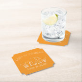 Cap and Cocktail Graduation Party Orange ペーパーコースター (インサイチュ)
