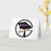 Cap and Diploma Class of 2027 Graduation カード (黄色い花)