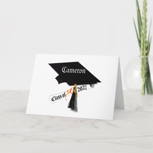 Cap and Diploma Class of 2027 Graduation カード (正面)