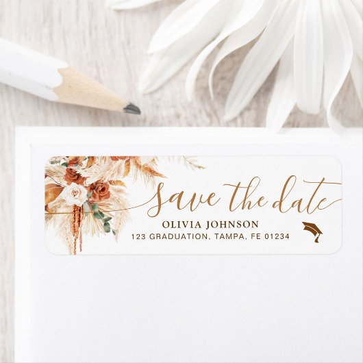 Cap Class of 2025 Save The Date Graduation Label ラベル