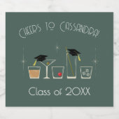 Cap Cocktail Graduation Party スパークリングワインラベル (シングルラベル)