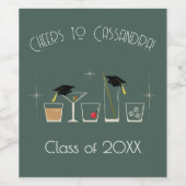 Cap Cocktail Graduation Party ワインラベル (シングルラベル)